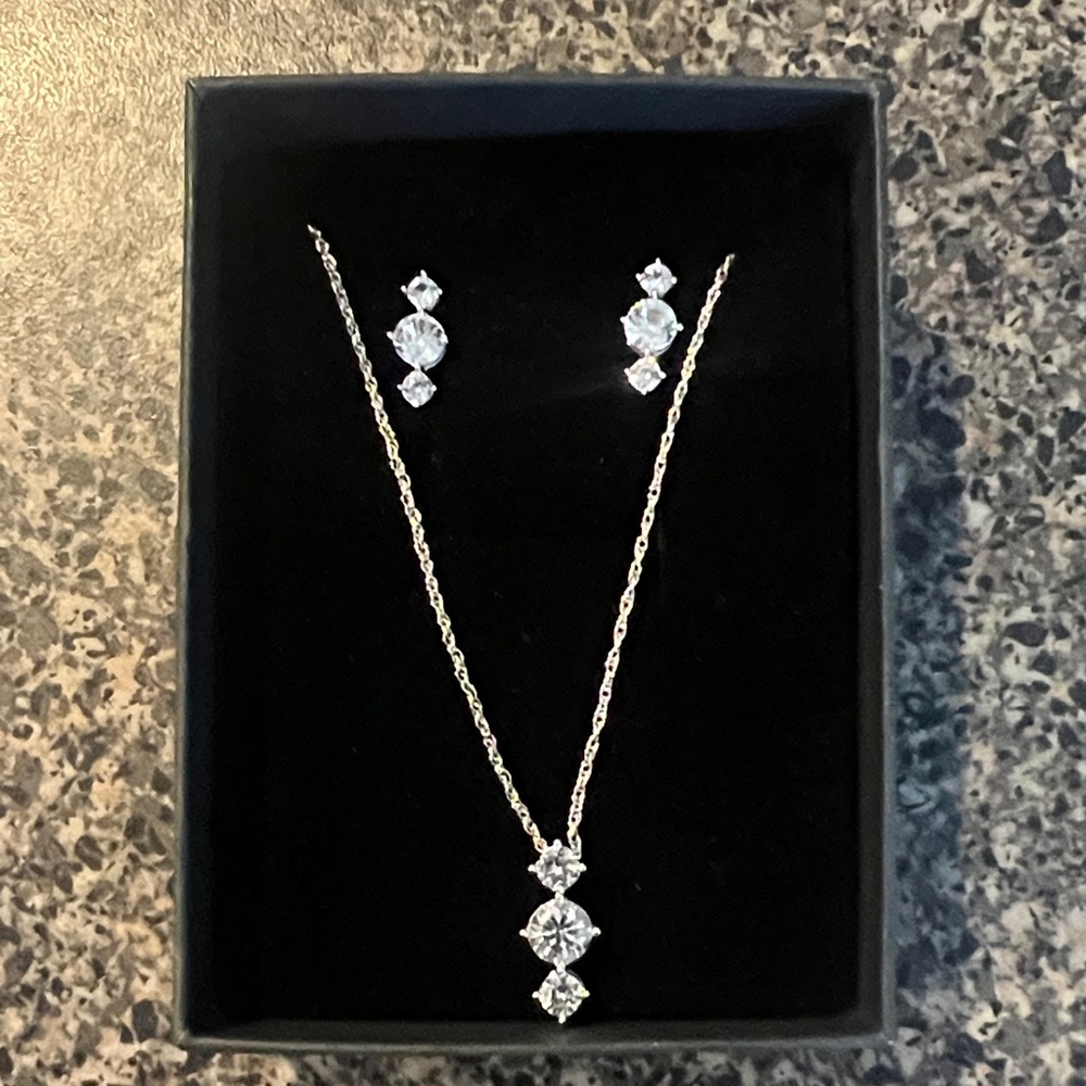 Zales White Lab Created Sapphire Jewelry Set
